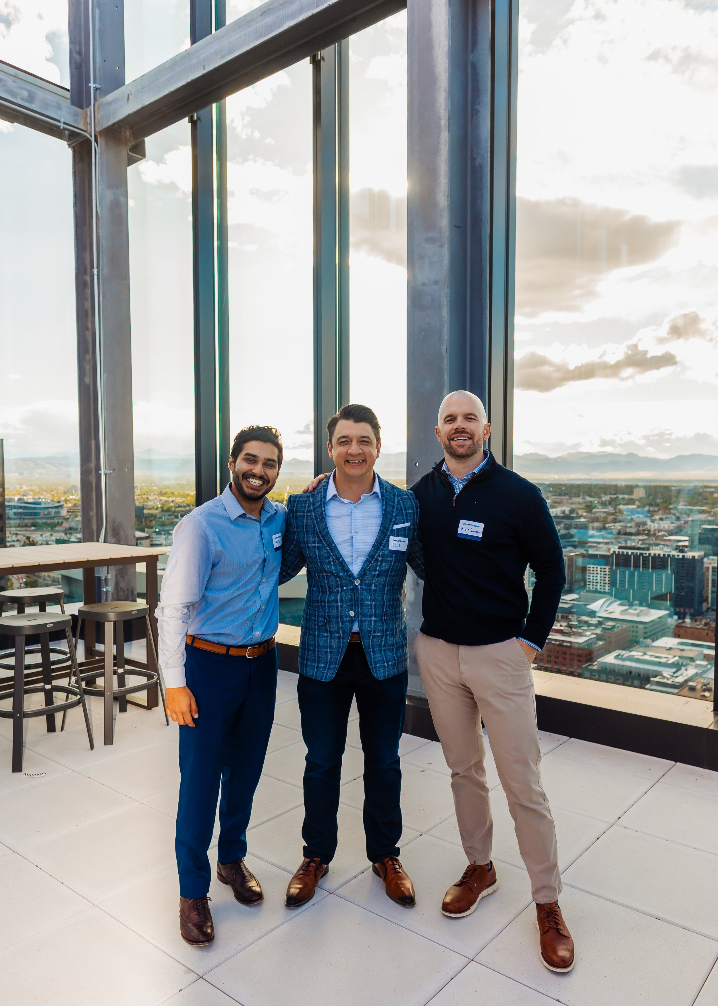 Denver Ventures Executive Team, from left: Ankur Kanotra, Principal, David Prichard, CEO and Blair Simpson, Principal • Photo by Kalen Jesse